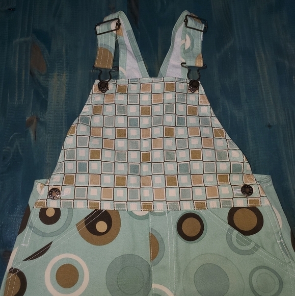 Ruffle Pant Overalls Blue & Brown NEW - Picture 3 of 9